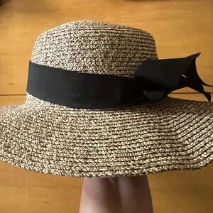 Chic Woven Sun Hat with Black Ribbon
